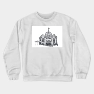 Flinders Street Station Melbourne. Hand Drawn Pen and Ink Crewneck Sweatshirt